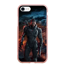 Чехол iPhone 7/8 матовый Mass Effect: Soldier, цвет: 3D-светло-розовый