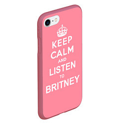 Чехол iPhone 7/8 матовый Keep Calm & Listen to Britney, цвет: 3D-малиновый — фото 2