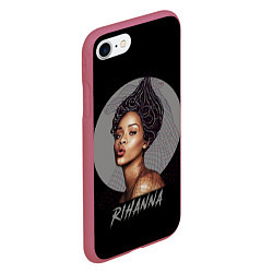Чехол iPhone 7/8 матовый Rihanna, цвет: 3D-малиновый — фото 2