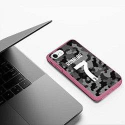 Чехол iPhone 7/8 матовый Ronaldo 7: Camo Sport, цвет: 3D-малиновый — фото 2