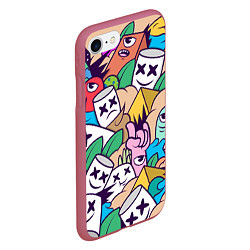 Чехол iPhone 7/8 матовый Marshmallow Colour, цвет: 3D-малиновый — фото 2