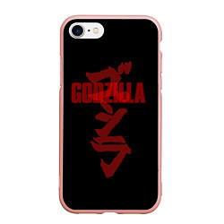 Чехол iPhone 7/8 матовый Godzilla: Hieroglyphs, цвет: 3D-светло-розовый