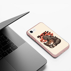 Чехол iPhone 7/8 матовый Godzilla Eat, цвет: 3D-светло-розовый — фото 2