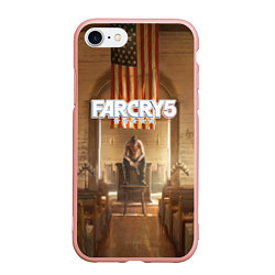 Чехол iPhone 7/8 матовый Far Cry 5, цвет: 3D-светло-розовый