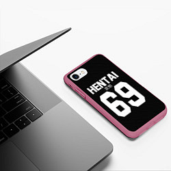 Чехол iPhone 7/8 матовый Hentai 69: Black Style, цвет: 3D-малиновый — фото 2