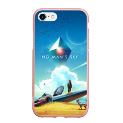 Чехол iPhone 7/8 матовый No Man’s Sky: Atlas Rises, цвет: 3D-светло-розовый