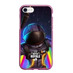 Чехол iPhone 7/8 матовый Fortnite: Space Rainbow, цвет: 3D-малиновый