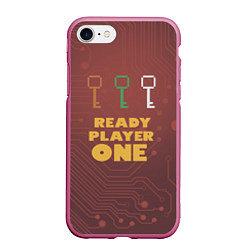 Чехол iPhone 7/8 матовый Ready player one, цвет: 3D-малиновый