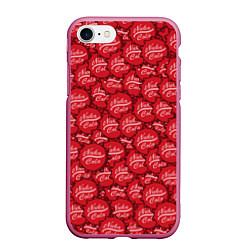 Чехол iPhone 7/8 матовый Nuka Cola Caps, цвет: 3D-малиновый