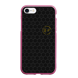 Чехол iPhone 7/8 матовый 21 Pilots: Carbon, цвет: 3D-малиновый