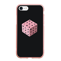Чехол iPhone 7/8 матовый Black Pink Cube, цвет: 3D-светло-розовый