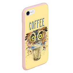Чехол iPhone 7/8 матовый Owls like coffee, цвет: 3D-светло-розовый — фото 2