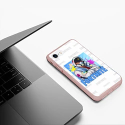 Чехол iPhone 7/8 матовый Fortnite Street Art, цвет: 3D-светло-розовый — фото 2