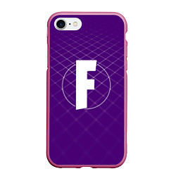 Чехол iPhone 7/8 матовый F – Fortnite, цвет: 3D-малиновый