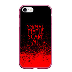 Чехол iPhone 7/8 матовый Normal People Scare Me, цвет: 3D-малиновый