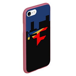 Чехол iPhone 7/8 матовый FaZe Clan: Night City, цвет: 3D-малиновый — фото 2