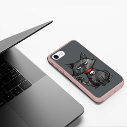 Чехол iPhone 7/8 матовый Кот бедолага, цвет: 3D-светло-розовый — фото 2