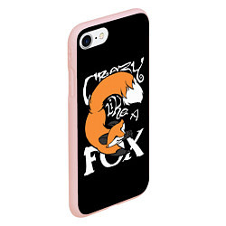 Чехол iPhone 7/8 матовый Crazy Like a Fox, цвет: 3D-светло-розовый — фото 2