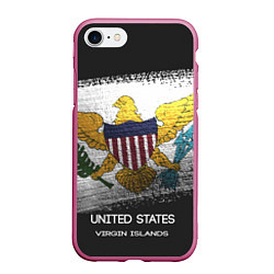 Чехол iPhone 7/8 матовый VIRGIN ISLANDS, цвет: 3D-малиновый