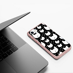 Чехол iPhone 7/8 матовый Love Cats Pattern, цвет: 3D-светло-розовый — фото 2