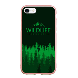Чехол iPhone 7/8 матовый Wildlife Adventure, цвет: 3D-светло-розовый