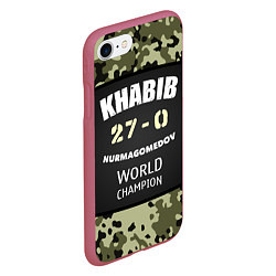Чехол iPhone 7/8 матовый Khabib: 27 - 0, цвет: 3D-малиновый — фото 2