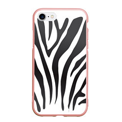 Чехол iPhone 7/8 матовый Африканская зебра, цвет: 3D-светло-розовый
