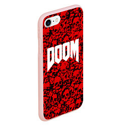 Чехол iPhone 7/8 матовый DOOM: Blooded Skuls, цвет: 3D-светло-розовый — фото 2