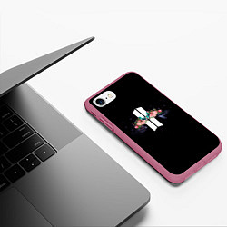 Чехол iPhone 7/8 матовый BTS: Floral Minimalist, цвет: 3D-малиновый — фото 2