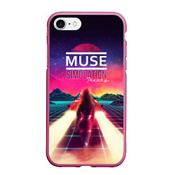 Чехол iPhone 7/8 матовый Muse: Simulation Theory, цвет: 3D-малиновый