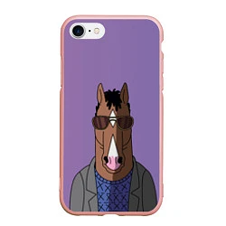 Чехол iPhone 7/8 матовый Конь БоДжек, цвет: 3D-светло-розовый