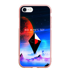 Чехол iPhone 7/8 матовый No Man's Sky: Galaxy, цвет: 3D-светло-розовый