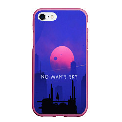 Чехол iPhone 7/8 матовый No Man's Sky: Night, цвет: 3D-малиновый