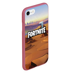Чехол iPhone 7/8 матовый Fortnite: Dust View, цвет: 3D-малиновый — фото 2