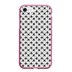 Чехол iPhone 7/8 матовый Геометрические крестики, цвет: 3D-малиновый
