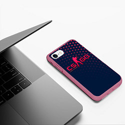Чехол iPhone 7/8 матовый CS:GO Pink Dotted, цвет: 3D-малиновый — фото 2