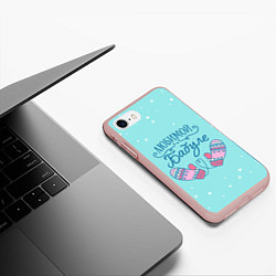 Чехол iPhone 7/8 матовый Любимой бабуле, цвет: 3D-светло-розовый — фото 2