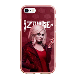 Чехол iPhone 7/8 матовый I-ZOMBIE, цвет: 3D-светло-розовый