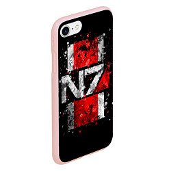 Чехол iPhone 7/8 матовый Mass Effect N7, цвет: 3D-светло-розовый — фото 2