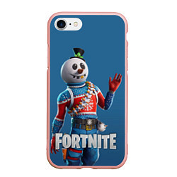 Чехол iPhone 7/8 матовый FORTNITE, цвет: 3D-светло-розовый