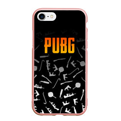 Чехол iPhone 7/8 матовый PUBG Master, цвет: 3D-светло-розовый