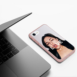 Чехол iPhone 7/8 матовый Sasha Grey: LOVE, цвет: 3D-светло-розовый — фото 2
