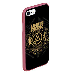 Чехол iPhone 7/8 матовый Linkin Park: Road to Revolution, цвет: 3D-малиновый — фото 2