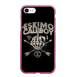 Чехол iPhone 7/8 матовый Eskimo Callboy: Bones, цвет: 3D-малиновый