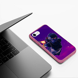 Чехол iPhone 7/8 матовый Fortnite: Cyborg Fly, цвет: 3D-малиновый — фото 2