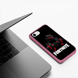 Чехол iPhone 7/8 матовый Fortnite: Cyborg, цвет: 3D-малиновый — фото 2