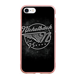 Чехол iPhone 7/8 матовый Nickelback Est. 1995, цвет: 3D-светло-розовый