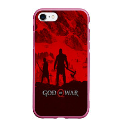 Чехол iPhone 7/8 матовый God of War: Blood Day, цвет: 3D-малиновый
