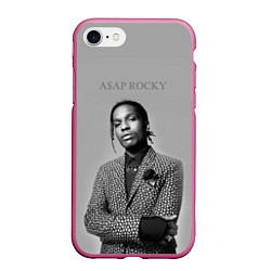 Чехол iPhone 7/8 матовый ASAP Rocky: Grey Fashion, цвет: 3D-малиновый