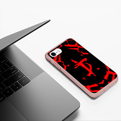 Чехол iPhone 7/8 матовый DOOM: Red Slayer, цвет: 3D-светло-розовый — фото 2
